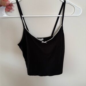Garage Black Camisole with White Trim